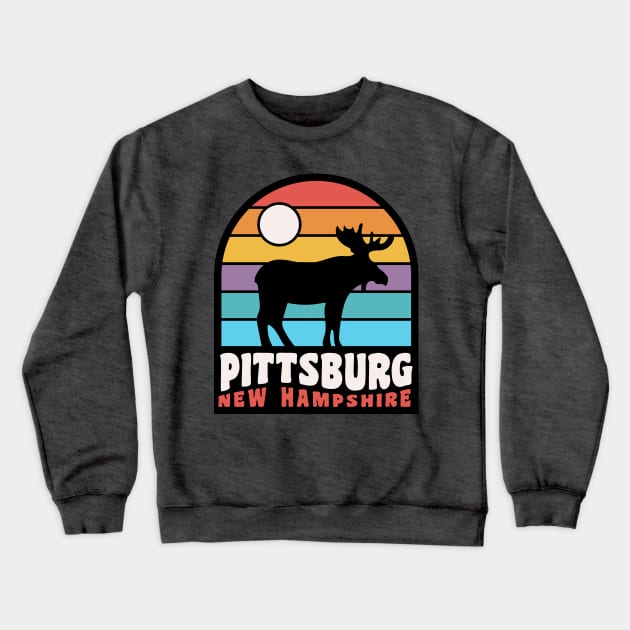 Pittsburg New Hampshire Moose Badge Crewneck Sweatshirt by PodDesignShop